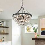 9-Light Dimmable Tiered Crystal Chandelier With Adjustable Chain