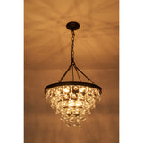 9-Light Dimmable Tiered Crystal Chandelier With Adjustable Chain
