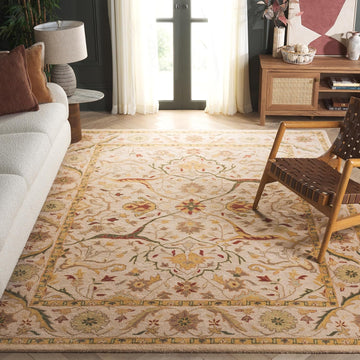 Antiquity Collection 11' x 15' Ivory AT14A Handmade Traditional Oriental Premium Wool Area Rug