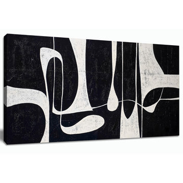 Black and White Abstract Wall Art Minimalist Line Large Canvas Artwork Home Office Wall Decor Modern Canvas Prints