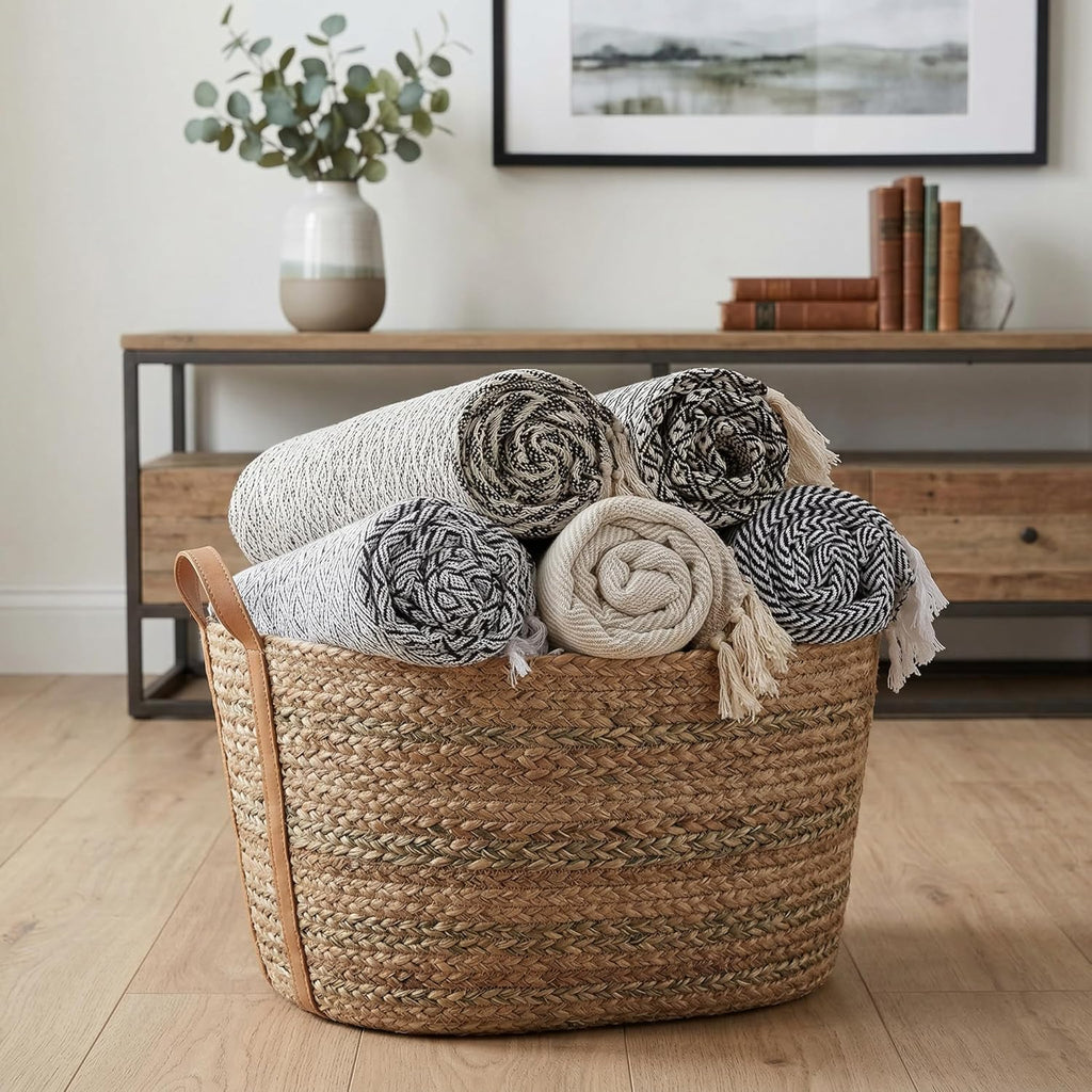 50x60 Throw Blanket - Soft and Breathable Cotton Throw Blanket, Chair - Decorative Blankets