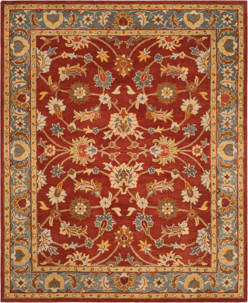 Heritage Area Rug - 9' x 12', Red & Blue, Handmade Traditional Oriental Wool