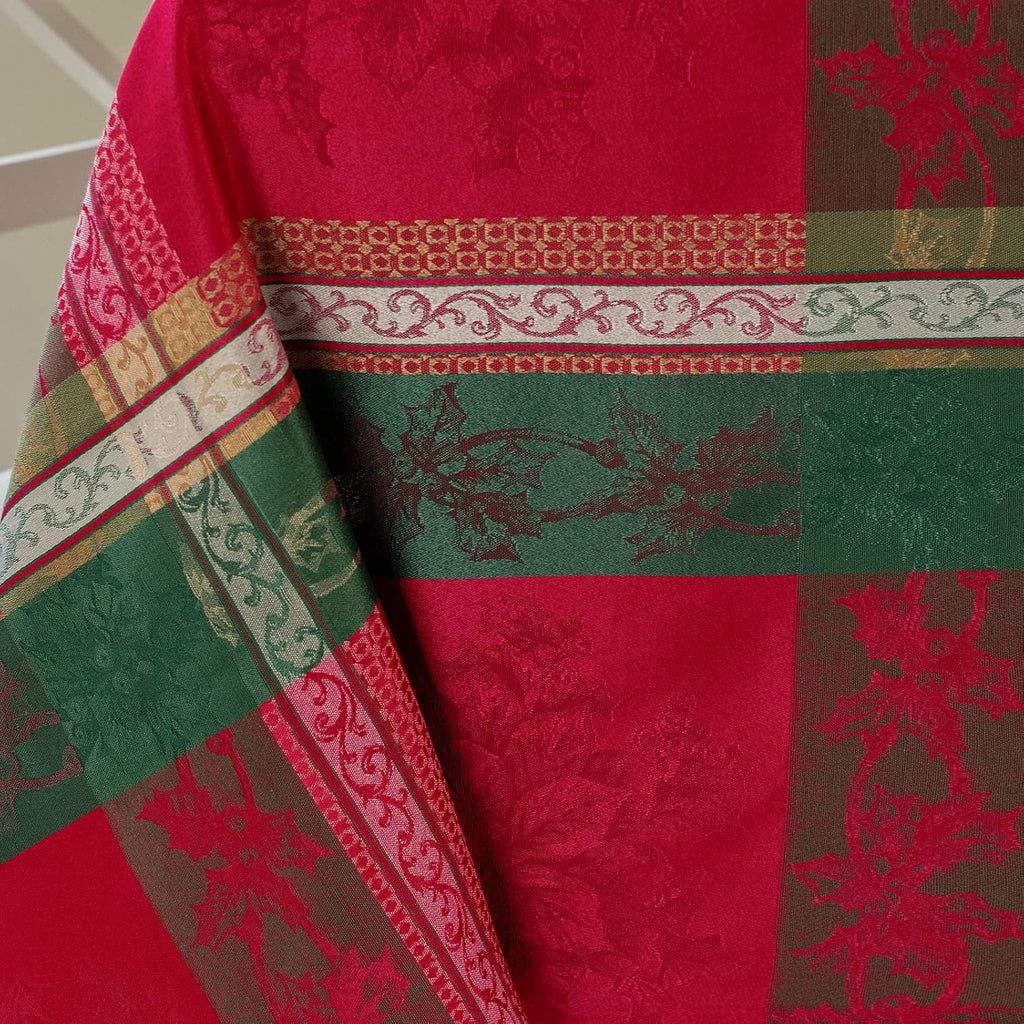 Heavyweight Yarn Dyed Jacquard Fabric Plaid Table Cloth Entertaining, Winter, and Christmas Tableclo