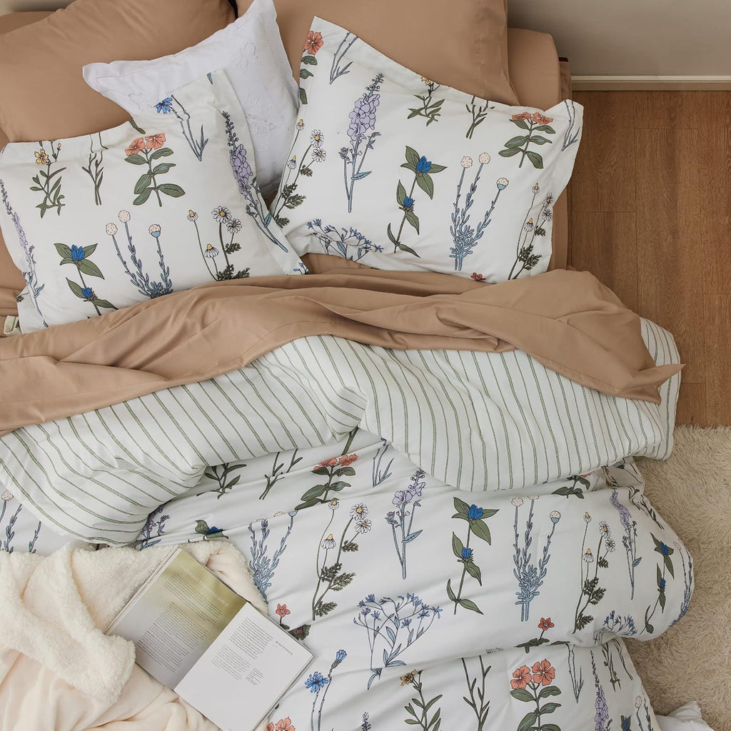 Comforter Set - Cute Floral Bedding Comforter Set, 3 Pieces