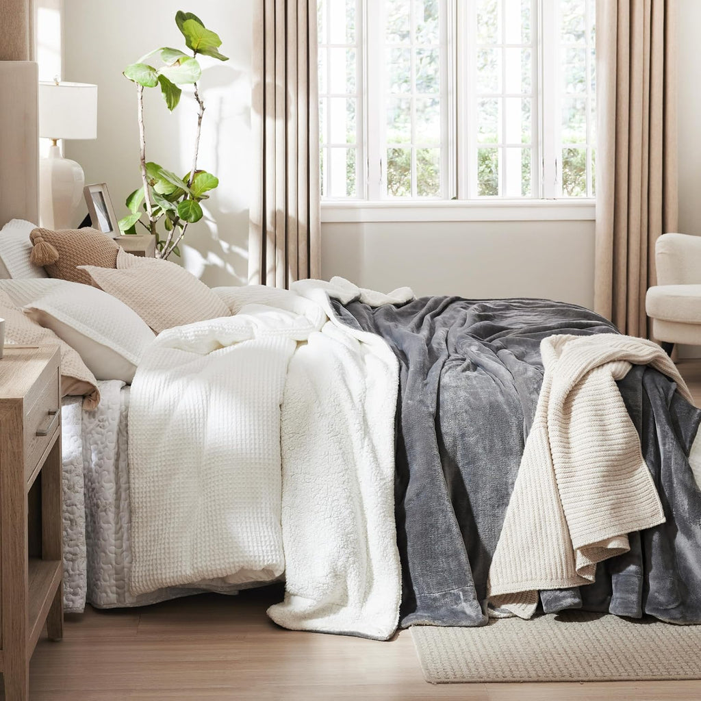 GentleSoft Fleece Throw Blanket, Non-Heated, Thick & Warm Cozy Blanket for Winter, Soft Fuzzy Plush Throw Gifts for