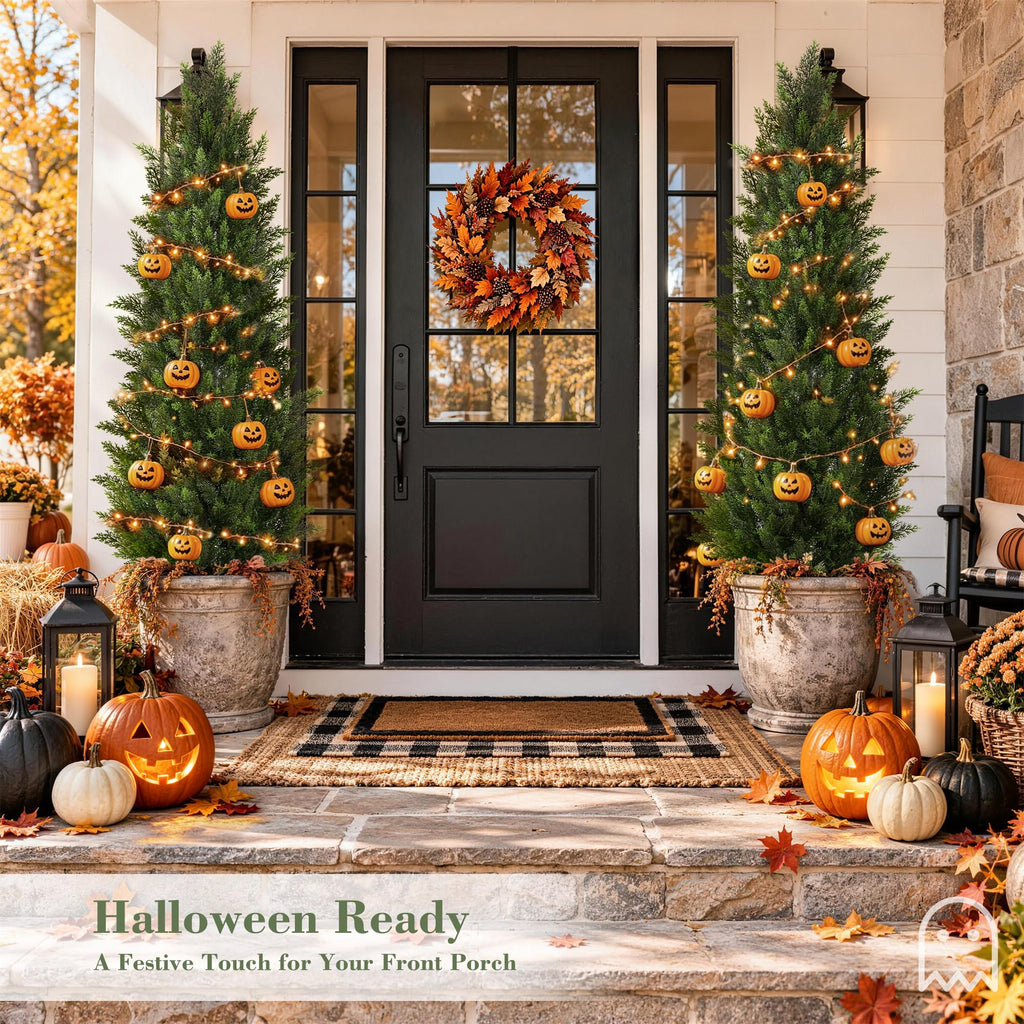 6FT Artificial Cedar Trees Set of 2 for Outdoor Front Porch