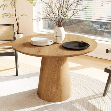 Dining Table, 43'' Wooden Round Table, Kitchen & Dining Room Table, Modern Kitchen Dining Table for Living Room &