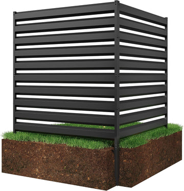 42" H x 38" W Metal Air Conditioner Fence, No Dig Outdoor Privacy Screen, Trash Can Hider, Pool Equipment Enclosure