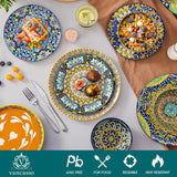 24 Pieces Dinnerware Sets, Plates and Bowls Set, Porcelain Dishes Set for 6, Microwave and Dishwasher Safe