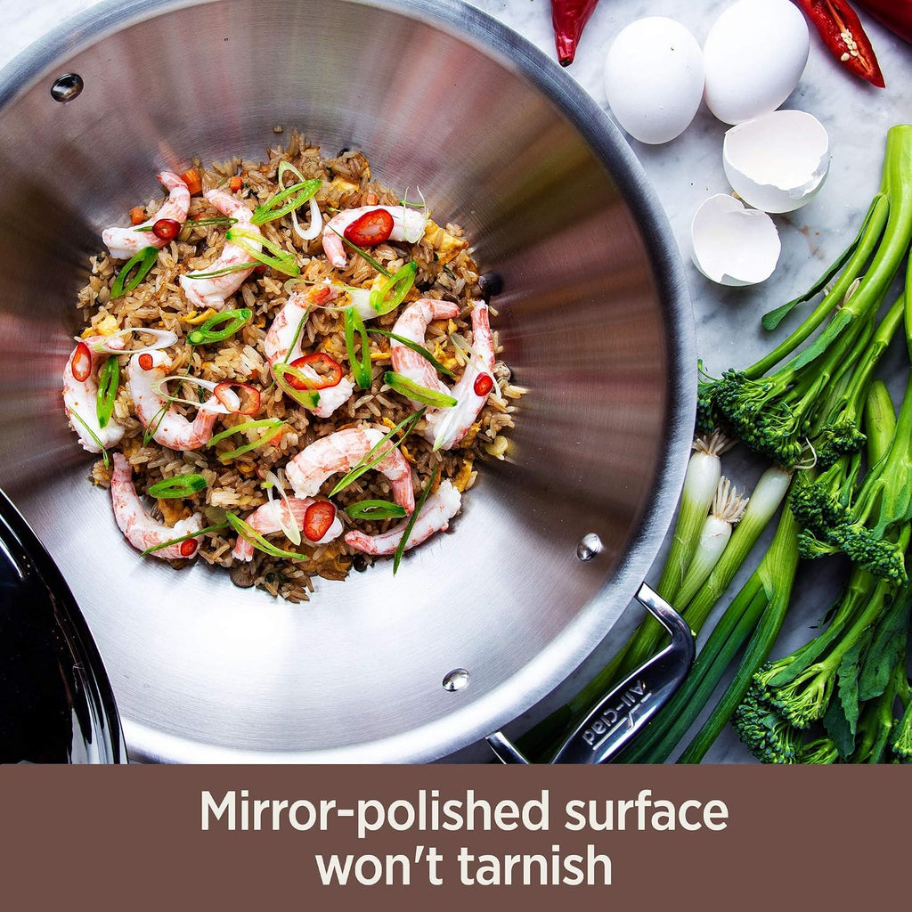 Copper Core 5-Ply Stainless Steel Cookware Set 10 Piece Induction Oven Broiler Safe 600F Pots and Pans Silver