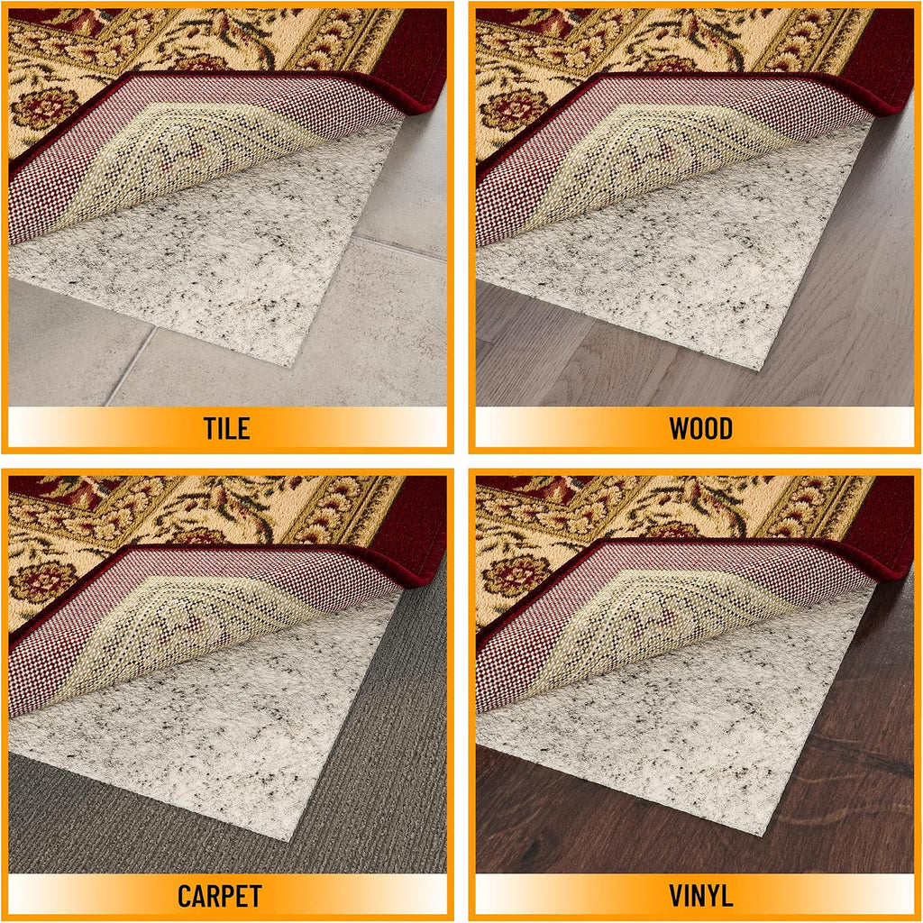 Non Slip Rug Pad Grip 3x8 1/8 Thick, Protection for Any Flooring Surface, Keep Your Runner Rug and Area Rugs
