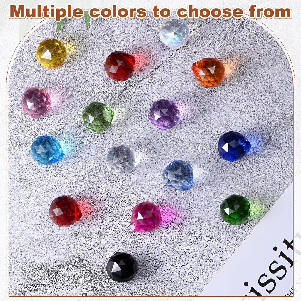 20-Pack Crystal Ball Prisms, 24mm/0.94 Inch Chandelier Pendant Maker Hanging Crystals Chandelier Prisms for