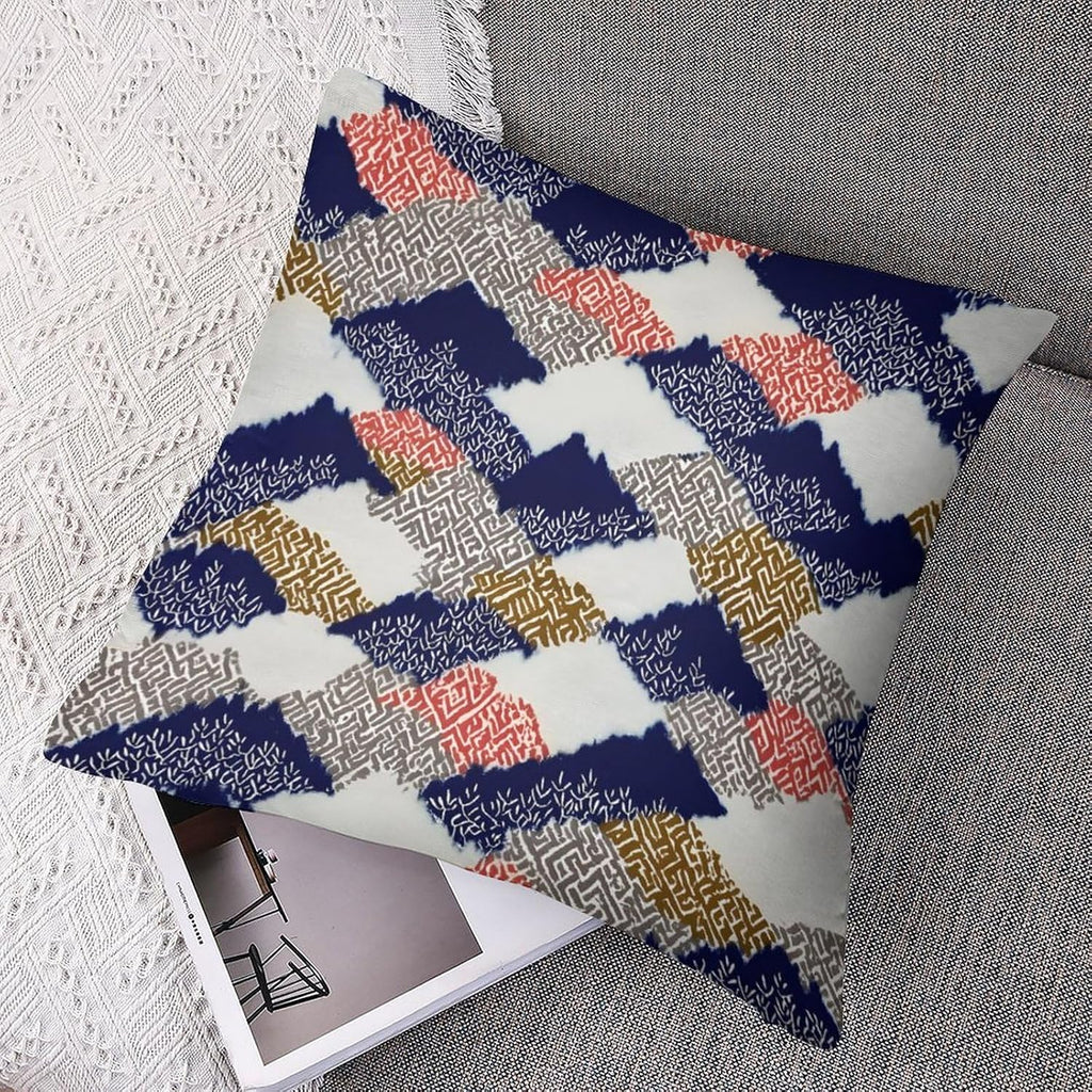Japanese Retro Mixed Motif Throw Pillow Covers, Warm Autumn‐Winter Living Room Home Accent - Set of 2