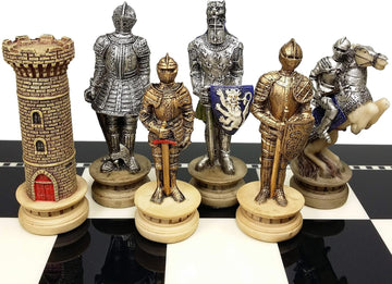 Themed Set of Chess Men Pieces - NO Board (Armored Knights) - Set of 32