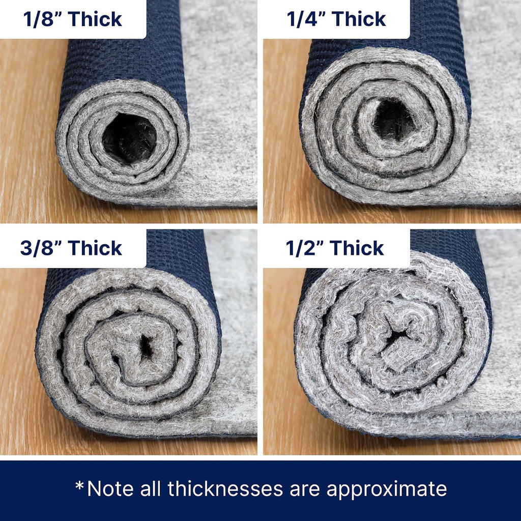 Eco-Complete - 8'x10' - 1/2" Thick - Premiere Felt and Rubber Non-Slip Rug Pad, Made in USA, Low VOCs, 5-Year Warranty - Set of 80