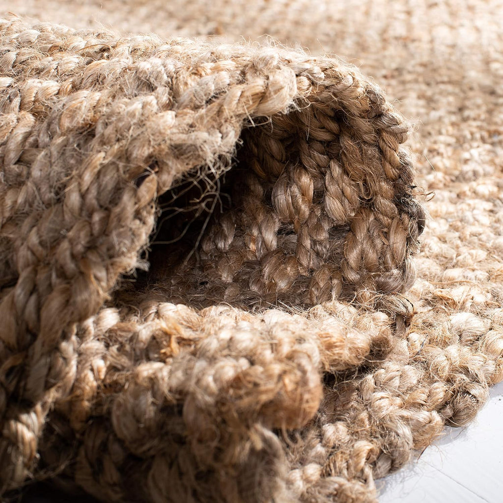 Area Rug 8x10 - Natural Fiber Collection - Large - Natural, Handmade Jute, Tassel Design, Ideal , Dining Space
