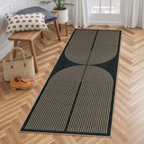 Enfys Modern Rainbow Hallway Runner Rug, 2x6 Washable Easy Jute Rugs for Entryway Kitchen Farmhouse 