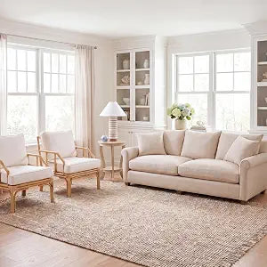 Natural Fiber Collection Area Rug - 9' x 12', Grey & Beige, Handmade Woven Fringe Jute, Ideal for High Traffic Areas