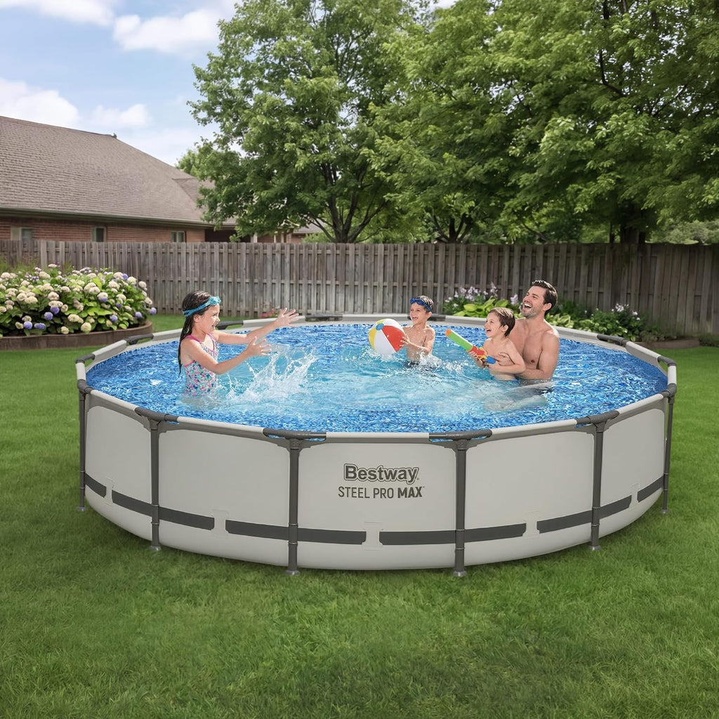 Steel Pro MAX 14' x 33" Round Above Ground Pool Set with Pump | Metal Frame Pool, Corrosion-Resistant Steel