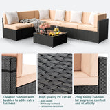7 Pieces Outdoor Sectional Furniture，Wicker Patio sectional Furniture Sets，All-Weather Rattan Sectional Sofa