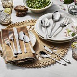 Alcea 65-Piece Flatware Set, Stainless Steel, Silver
