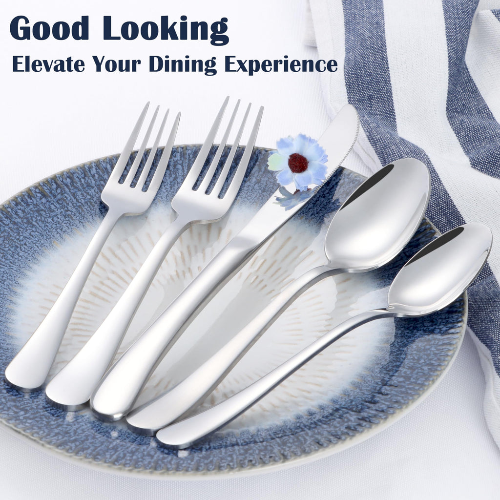 Heavy Duty Silverware Set for 4, 20 Pcs Stainless Steel Flatware Set