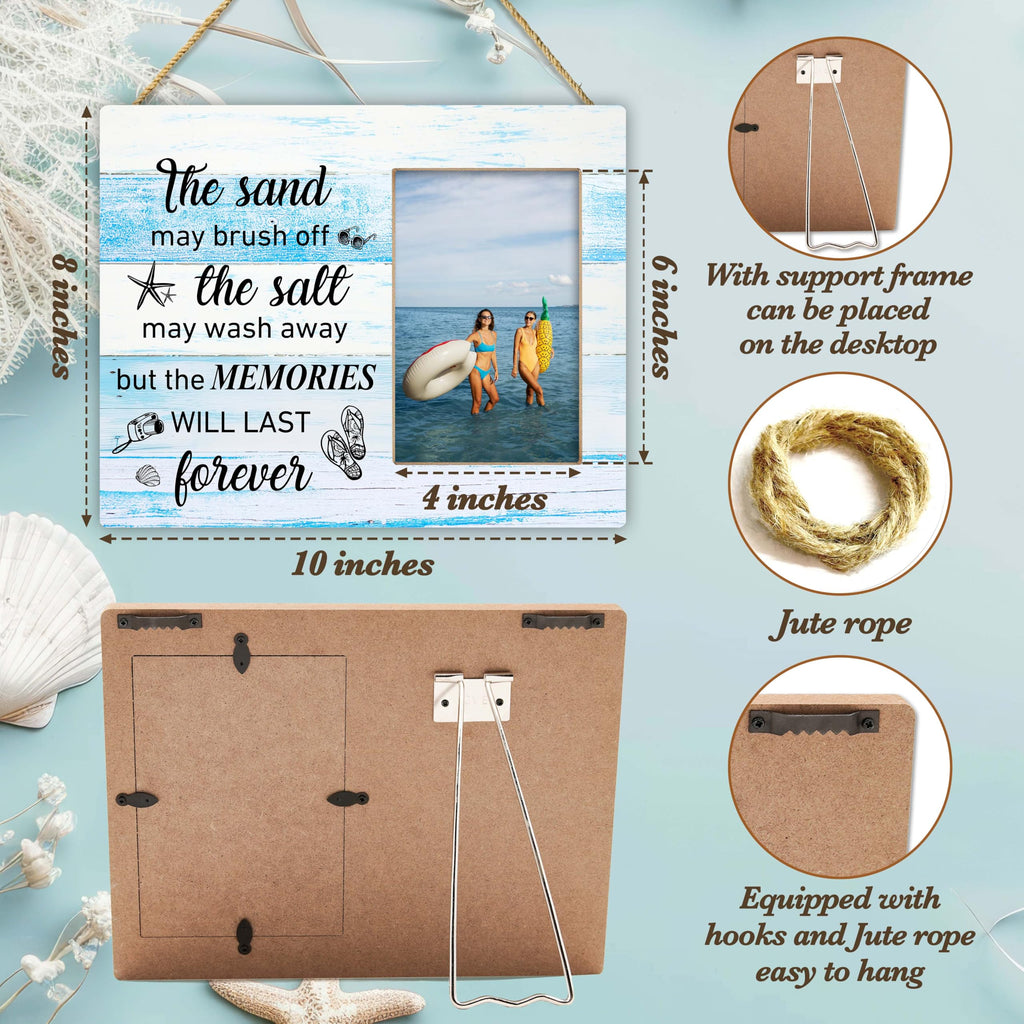 Beach Picture Frames 4x6, Beach House Decor, Love Picture Frame, Beach Trip Vacation Gifts, Gifts for Couples