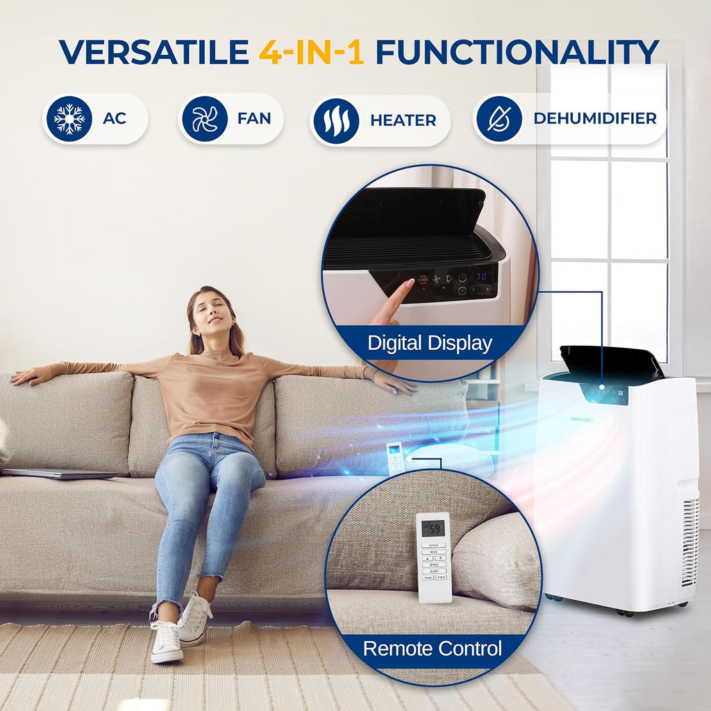 14000 BTU Portable Air Conditioner 4-in-1 with Heating