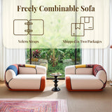 102" Oversized Modern Curved Sofa, Minimalist 4-Seat Chenille Couch for Living Room Apartment