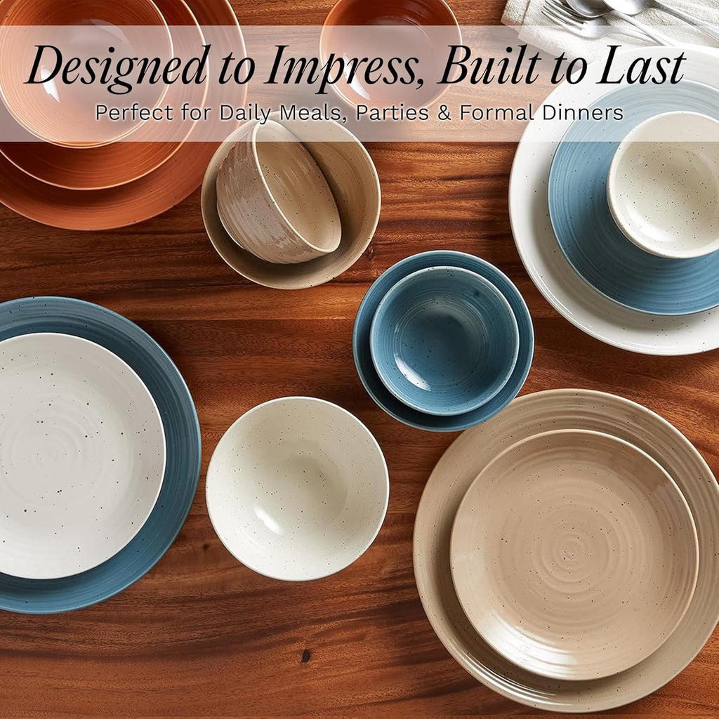 Siterra Painter's Palette 16-Piece Stoneware Dinnerware Set