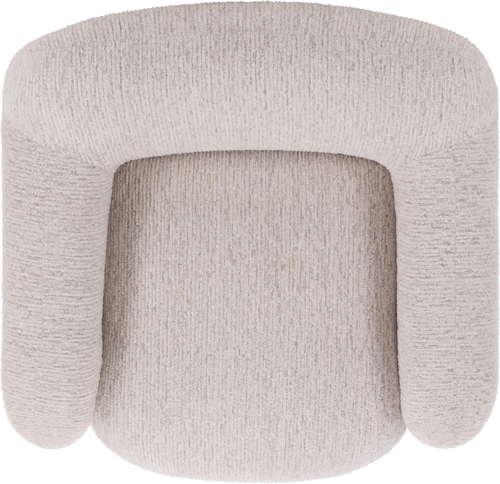 Couture Collection - Kaylana Light Grey Chenille Accent Chair, Curved Silhouette, Plush Modern Design, Fully
