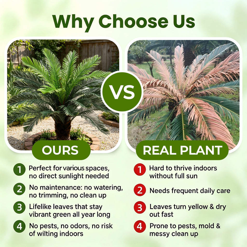 3FT Potted Artificial Sago Palm Tree, Fully Assembled