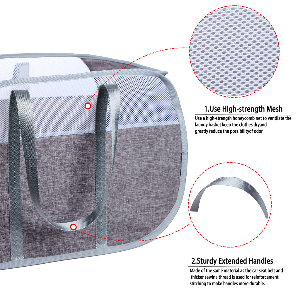 Pop Up Laundry Hamper, with Durable Handles collapsible laundry basket, Easy to Open and Fold for college Dorm, kids