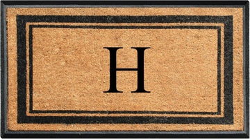Doormat, 30x48, Natural Coir & Rubber, Monogrammed, Heavy Duty, Front Door Mat