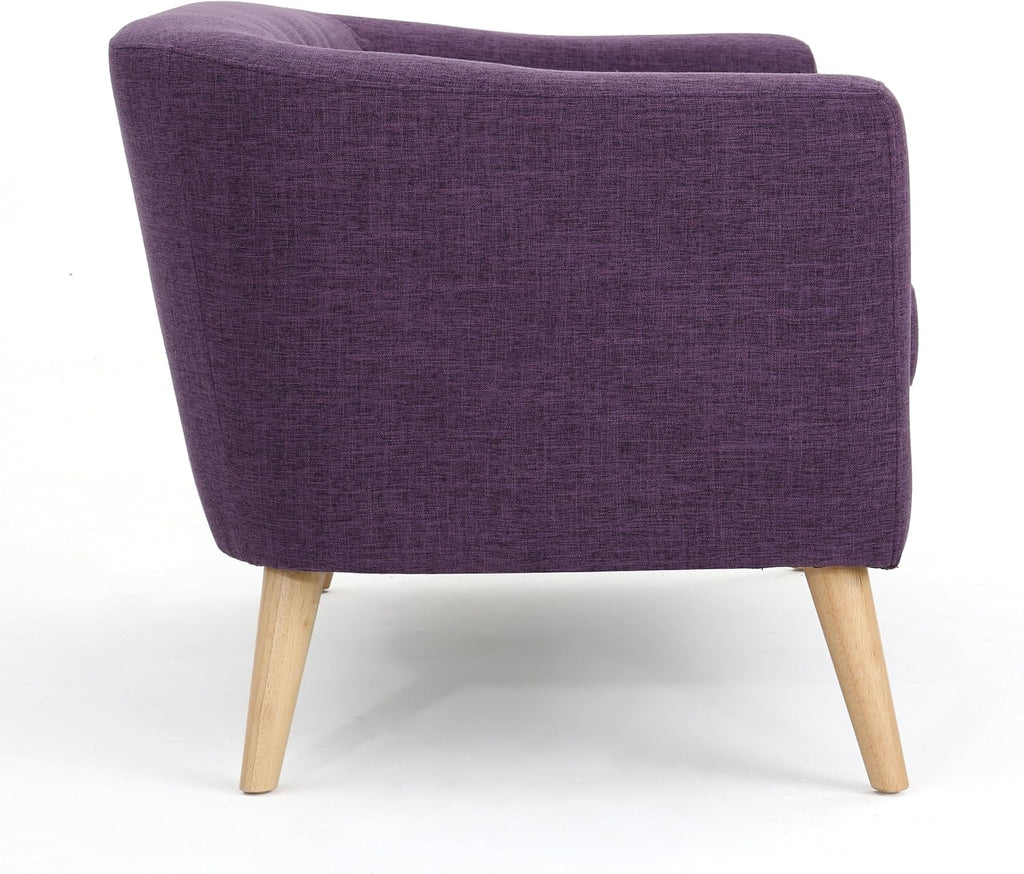 Bridie Mid-Century Modern Loveseat, Muted Purple Fabric