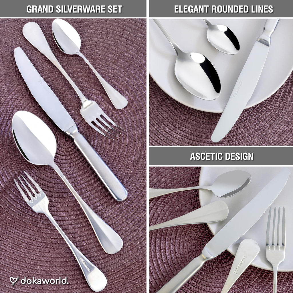 Semi-Matte Design Flatware, Cutlery Set for 8 persons, 40 Piece