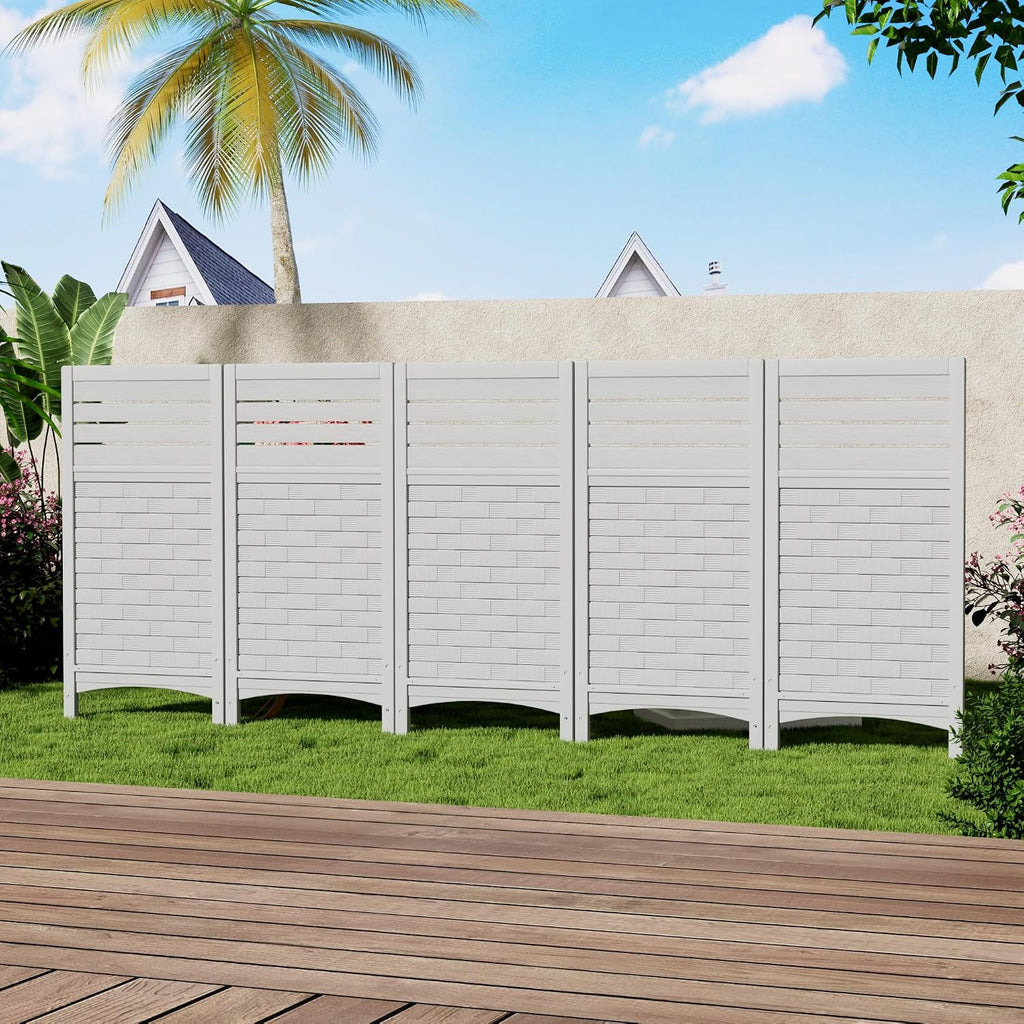 Outdoor Fence Privacy Panels,Resin Privacy Fence Panels for Outside,Air Conditioner/Trash Can/Pool Equipment
