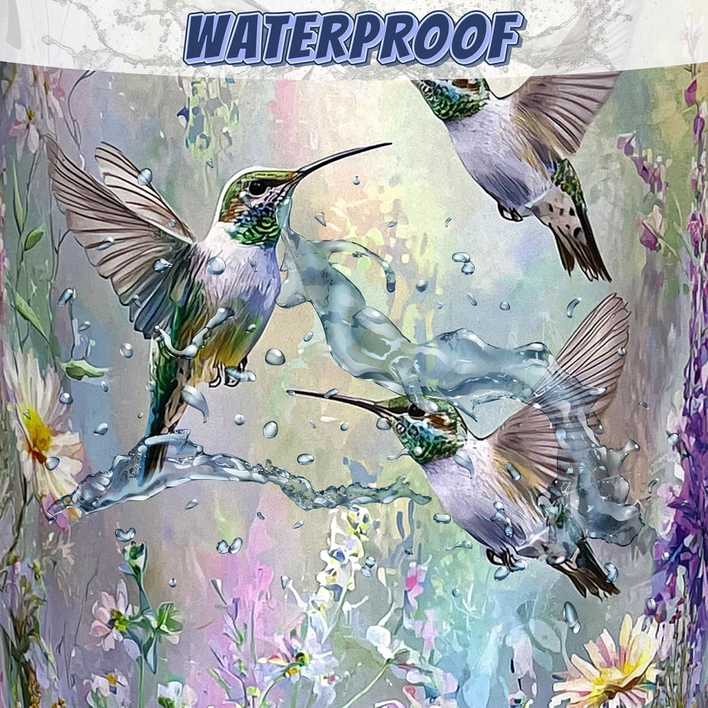 Beautiful Hummingbird Laundry Basket Oxford Cloth Hamper 18.9"x16.5" | Colorful Flower Laundry Hamper With Handle