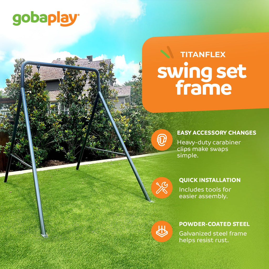 TitanFlex Outdoor Adventure Swing Set with 8 Ft Frame Extension