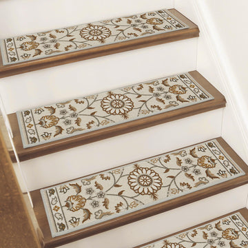 For Wooden Steps, 8"X30", 15pcs, Brown/Grey