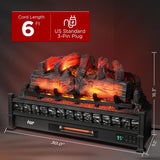 30 Inch WiFi Infrared Electric Fireplace Log Insert, 1500W Quartz Heater with Crackling Sound, Realistic Logs, Adjustable Flame Colors, Remote Control, Thermostat and Timer