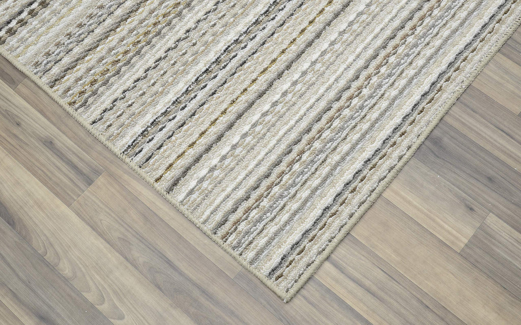 Carnival Stripe Non-Slip Recycled Random Earthtone Stripes Area Rug - Modern, Stain-Resistant, Ideal s &