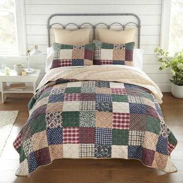 Rustic Paisley Cotton California King Quilt Set, 105" x 118"