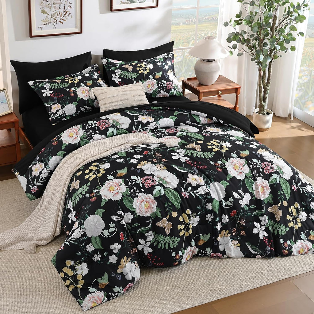 7Pieces Floral King Comforter Set