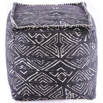 Pouf Ottoman - 20x20x20" - Foot Rest Stool - Black Cube