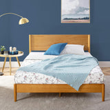 Allen Mid Century Wood Platform Bed Frame, Solid Wood Foundation, Wood Slat Support, No Box Spring Needed
