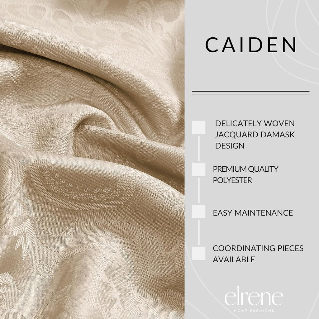 Home Fashions Caiden Elegance Damask Waterproof, Stain & Wrinkle Resistant Fabric Tablecloth, 90" Ro