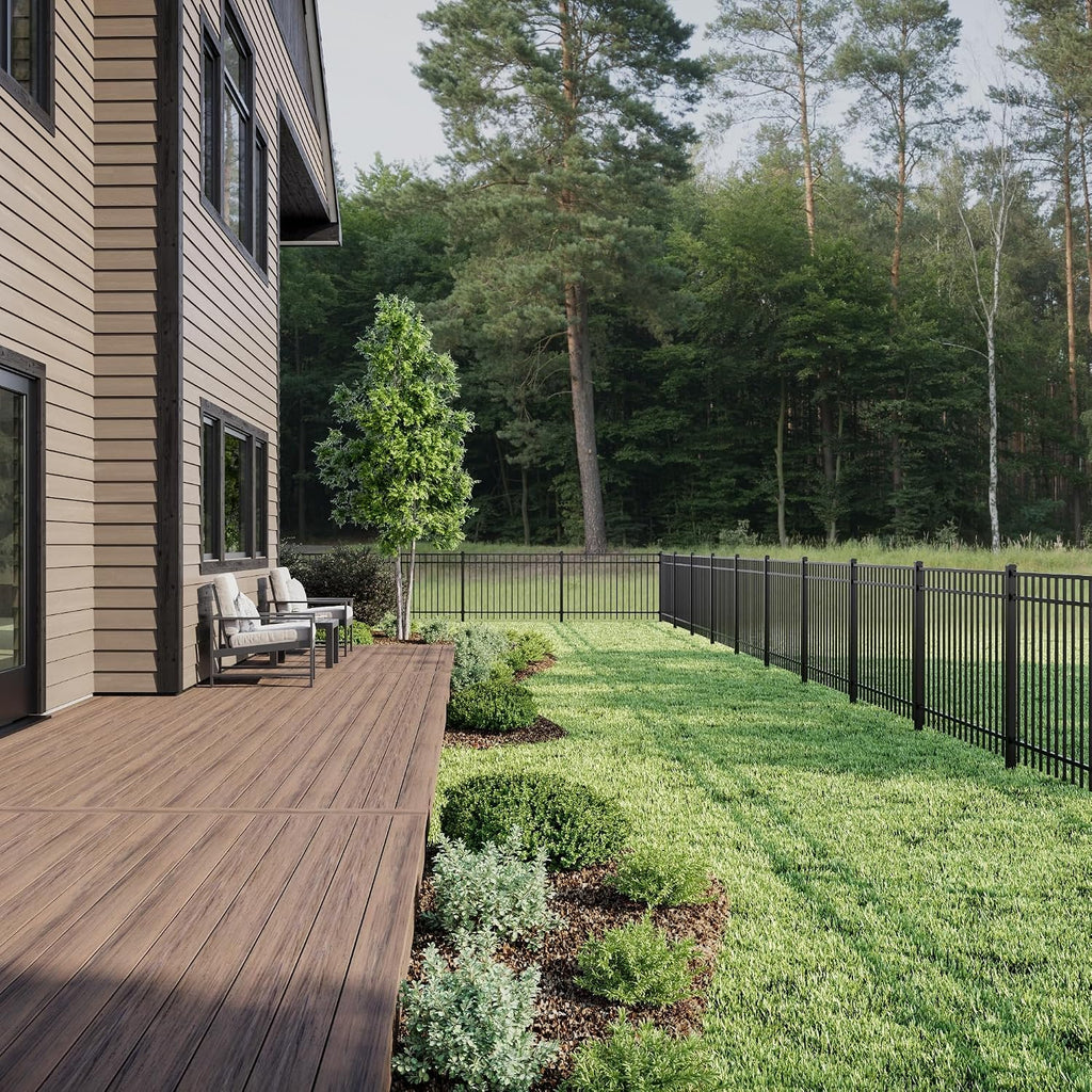 48 in. x 72 in. Aluminum Fence Kit, Textured Black