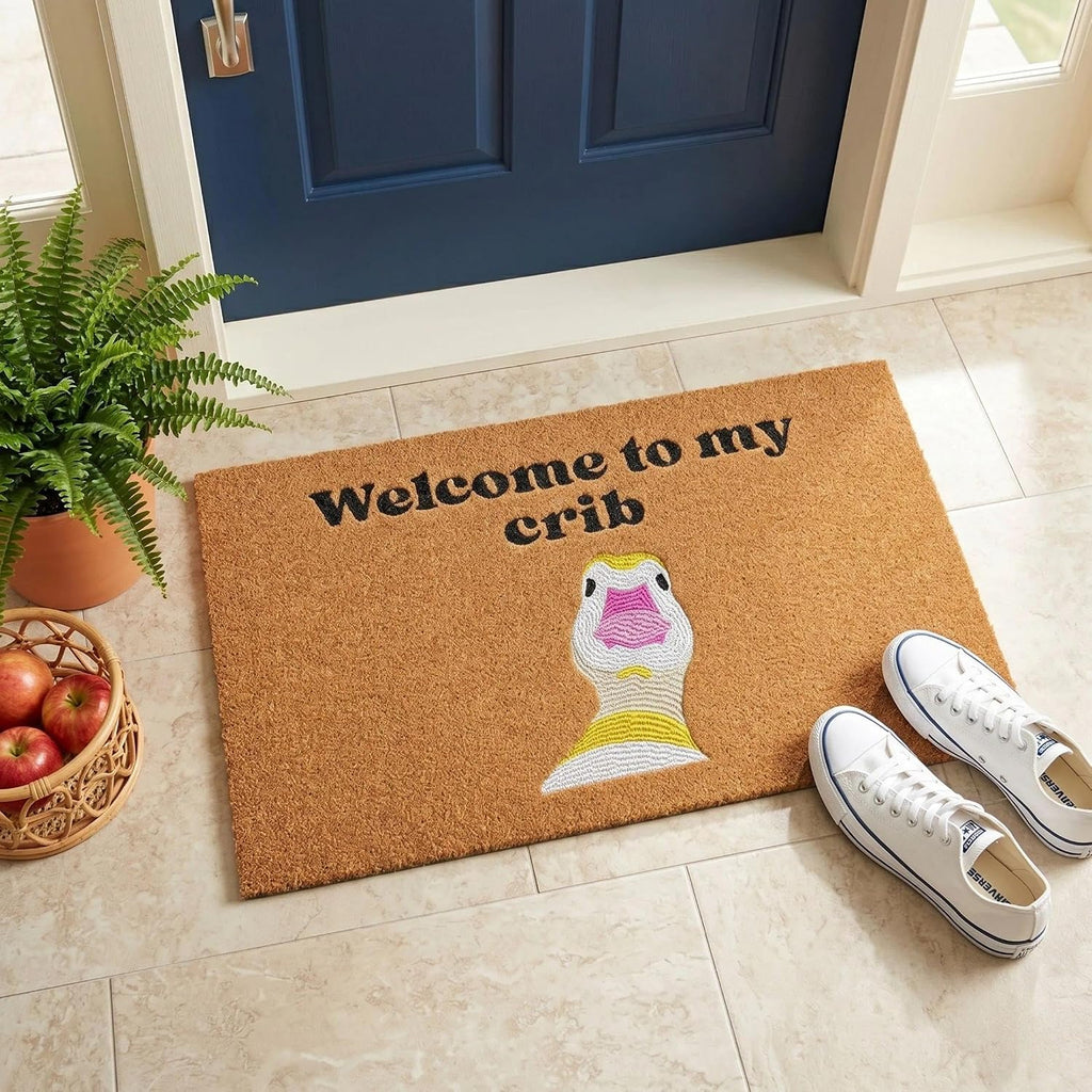 "Welcome to My Crib" Doormat, 18 x 30 Inch Funny Goose Door Mat