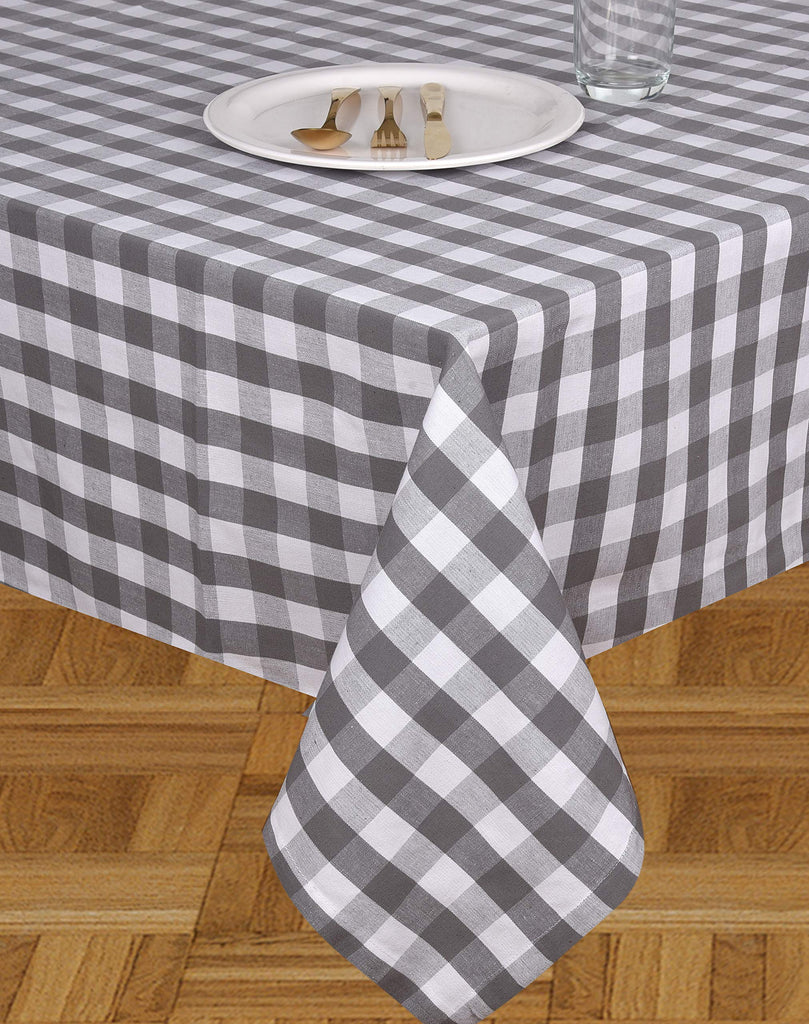 Tablecloth Cotton Tabletop 60x84 (6-8 Seats) Grey Checks